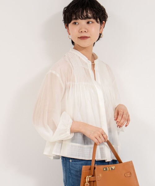 NOLLEY’S(ノーリーズ)の「ピンタックブラウス(シャツ/ブラウス・レディース・ネイビー/ホワイト/サックスブルー・38)」の19枚目の写真