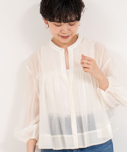 NOLLEY’S(ノーリーズ)の「ピンタックブラウス(シャツ/ブラウス・レディース・ネイビー/ホワイト/サックスブルー・38)」の21枚目の写真