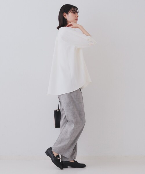 OPAQUE.CLIP（オペークドットクリップ）の「メランジワイドパンツ/セットアップ対応可【洗濯機洗い可】（その他パンツ・レディース・グレー/ベージュ・36/38/40/42）」の5枚目の写真