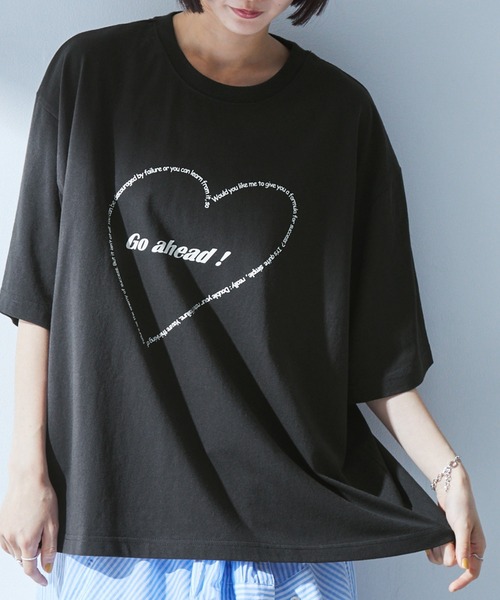 MONO-MART（モノマート）の「グラフィックプリント アソート 半袖Tシャツ（Tシャツ/カットソー・レディース・スミクロ/ホワイト系/ホワイト系1/ブラック系/ライトピンク/オフホワイト・M/L）」の5枚目の写真