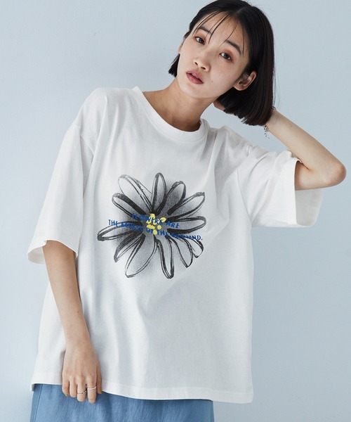 MONO-MART（モノマート）の「グラフィックプリント アソート 半袖Tシャツ（Tシャツ/カットソー・レディース・スミクロ/ホワイト系/ホワイト系1/ブラック系/ライトピンク/オフホワイト・M/L）」の20枚目の写真