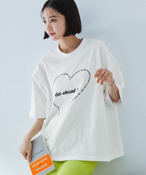 MONO-MART（モノマート）の「グラフィックプリント アソート 半袖Tシャツ（Tシャツ/カットソー・レディース・スミクロ/ホワイト系/ホワイト系1/ブラック系/ライトピンク/オフホワイト・M/L）」の8枚目の写真