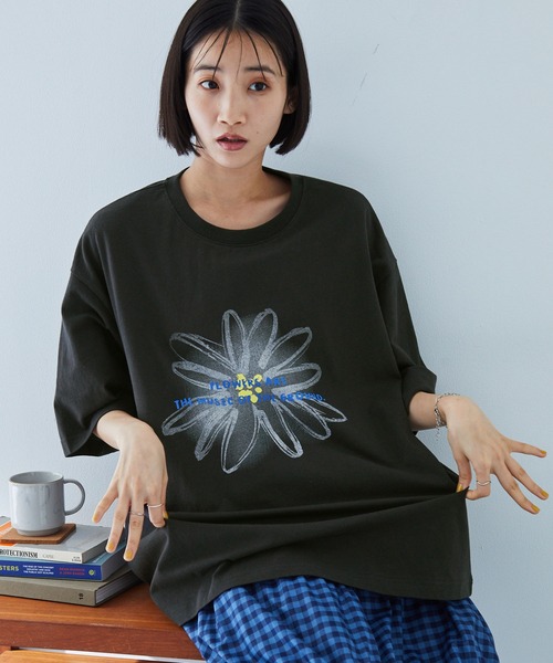 MONO-MART（モノマート）の「グラフィックプリント アソート 半袖Tシャツ（Tシャツ/カットソー・レディース・スミクロ/ホワイト系/ホワイト系1/ブラック系/ライトピンク/オフホワイト・M/L）」の13枚目の写真
