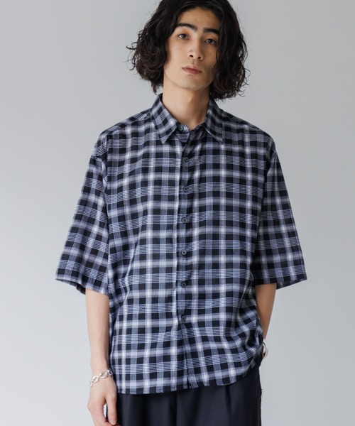 セール】Ombre check HS Shirt / オンブレチェックシャツ（半袖