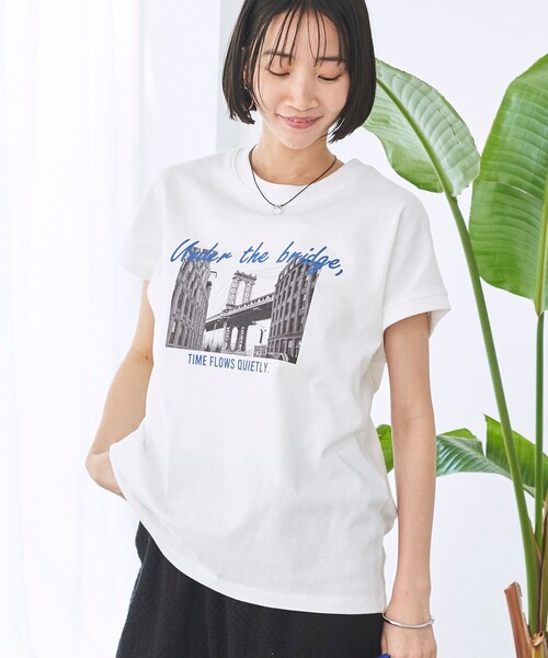 coen(コーエン)の「【接触冷感】フォトプリントフレンチT(Tシャツ/カットソー・レディース・ダークグレー/オフホワイト/その他1・L/M)」の1枚目の写真