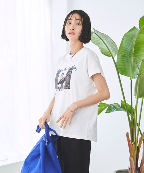 coen(コーエン)の「【接触冷感】フォトプリントフレンチT(Tシャツ/カットソー・レディース・ダークグレー/オフホワイト/その他1・L/M)」の4枚目の写真