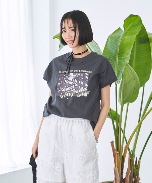 coen(コーエン)の「【接触冷感】フォトプリントフレンチT(Tシャツ/カットソー・レディース・ダークグレー/オフホワイト/その他1・L/M)」の10枚目の写真