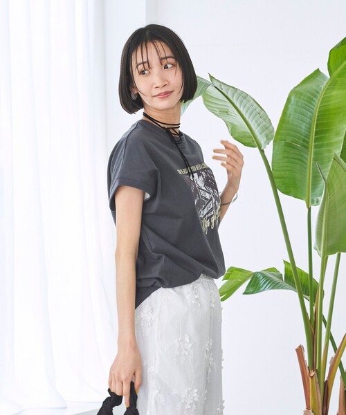 coen(コーエン)の「【接触冷感】フォトプリントフレンチT(Tシャツ/カットソー・レディース・ダークグレー/オフホワイト/その他1・L/M)」の11枚目の写真