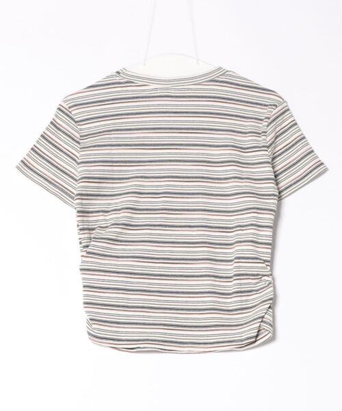 aimoha(アイモハ)の「ボーダー柄 半袖Tシャツ(Tシャツ/カットソー・レディース・グレー/ブラック/レッド/ベージュ・FREE)」の5枚目の写真