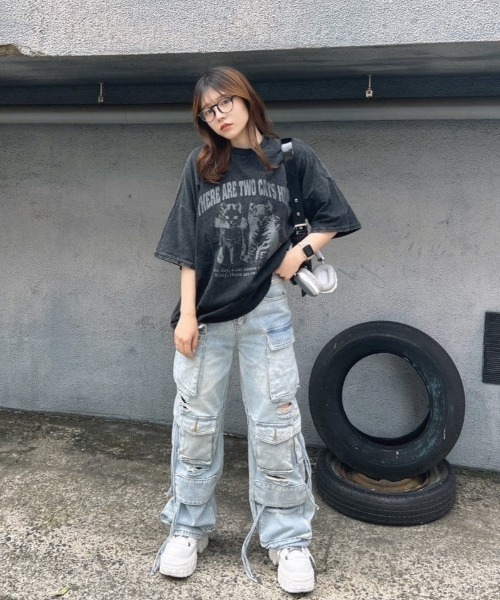 KsG（ケーエスジー）の「ヴィンテージキャットTシャツ（Tシャツ/カットソー・レディース・ホワイト/ブラック・LARGE/MEDIUM/X-LARGE）」の17枚目の写真