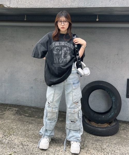 KsG（ケーエスジー）の「ヴィンテージキャットTシャツ（Tシャツ/カットソー・レディース・ホワイト/ブラック・LARGE/MEDIUM/X-LARGE）」の18枚目の写真