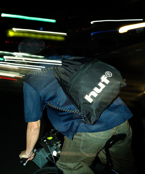 HUF(ハフ)の「HUF eightynine KNAPSACK / HUF ナップサック バッグ リュック バッグパック(エコバッグ/サブバッグ・メンズ・ブラック/オリーブ・O/S)」の1枚目の写真