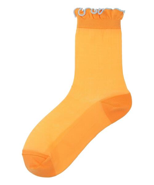 Samansa Mos2（サマンサ モスモス）の「シアーカラフルソックス（ソックス/靴下・レディース・オレンジ/オフホワイト/ブルー・F）」の3枚目の写真