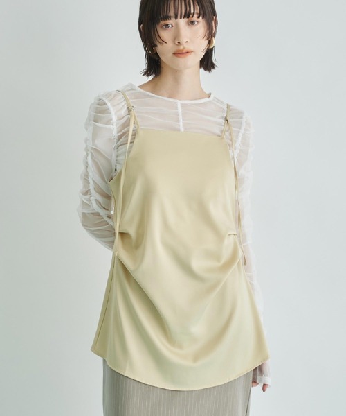 Settimissimo（セッティミッシモ）の「マットサテン ロング キャミソール（キャミソール・レディース・アイボリー/グレー/イエロー・FREE）」の3枚目の写真