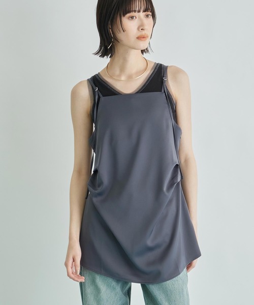 Settimissimo（セッティミッシモ）の「マットサテン ロング キャミソール（キャミソール・レディース・アイボリー/グレー/イエロー・FREE）」の10枚目の写真