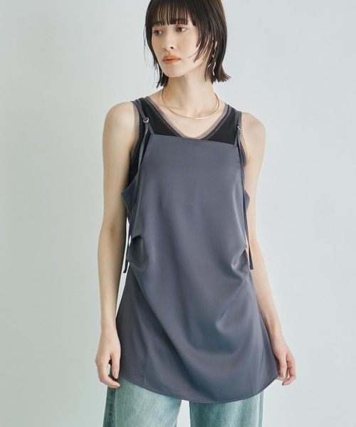 Settimissimo（セッティミッシモ）の「マットサテン ロング キャミソール（キャミソール・レディース・アイボリー/グレー/イエロー・FREE）」の11枚目の写真