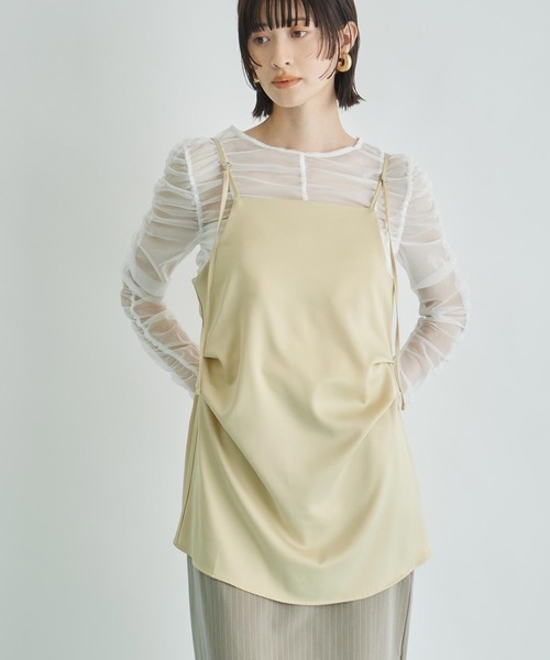 Settimissimo（セッティミッシモ）の「マットサテン ロング キャミソール（キャミソール・レディース・アイボリー/グレー/イエロー・FREE）」の14枚目の写真