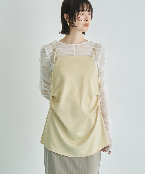 Settimissimo（セッティミッシモ）の「マットサテン ロング キャミソール（キャミソール・レディース・アイボリー/グレー/イエロー・FREE）」の15枚目の写真