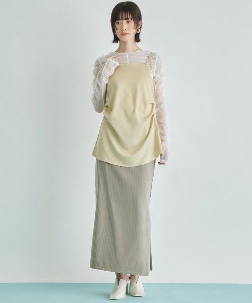 Settimissimo（セッティミッシモ）の「マットサテン ロング キャミソール（キャミソール・レディース・アイボリー/グレー/イエロー・FREE）」の16枚目の写真