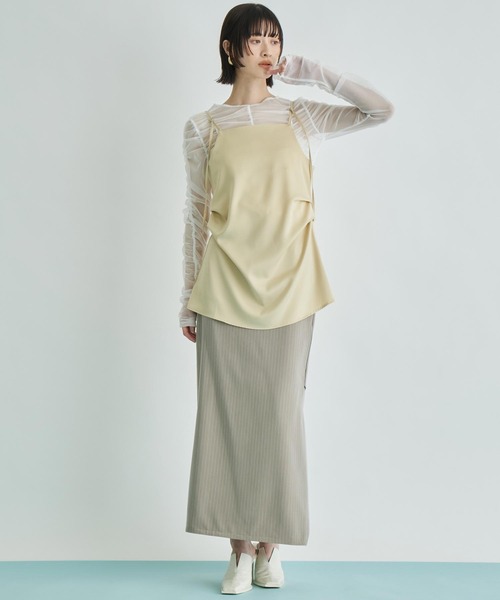 Settimissimo（セッティミッシモ）の「マットサテン ロング キャミソール（キャミソール・レディース・アイボリー/グレー/イエロー・FREE）」の17枚目の写真