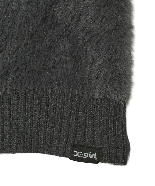 X-girl（エックスガール）の「JACQUARD KNIT COMPACT CARDIGAN（カーディガン/ボレロ・レディース・チャコール/バーガンディー・ONE SIZE）」の7枚目の写真