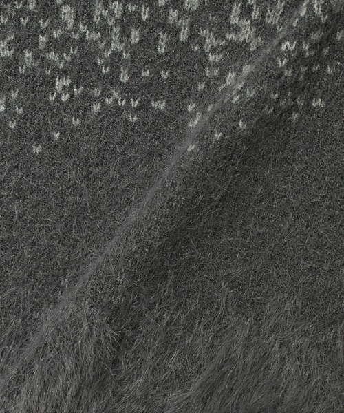 X-girl（エックスガール）の「JACQUARD KNIT COMPACT CARDIGAN（カーディガン/ボレロ・レディース・チャコール/バーガンディー・ONE SIZE）」の8枚目の写真