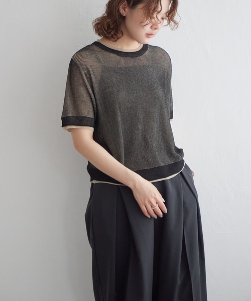HLT ニット トップス 黒 KOEISTORE ニットトップス レディース 春 夏 春夏 白 黒 長袖