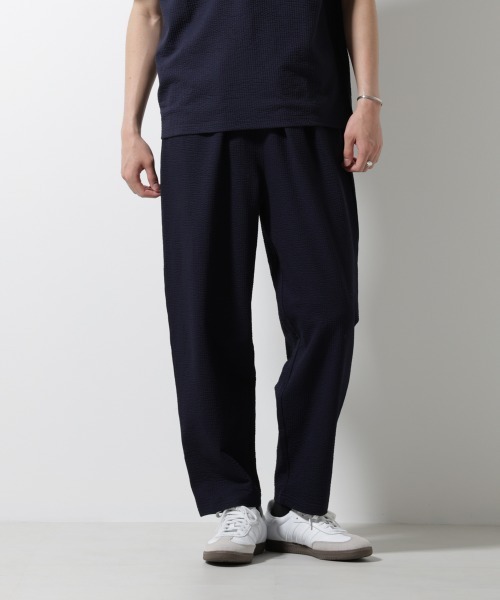 なおさー セール】ジャージーサッカーワイドテーパードパンツ（その他