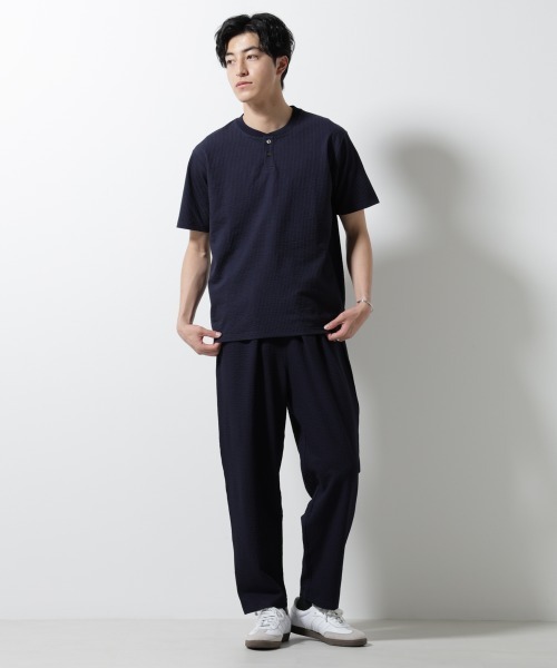 SEVENページ セール】ジャージーサッカーワイドテーパードパンツ（その他