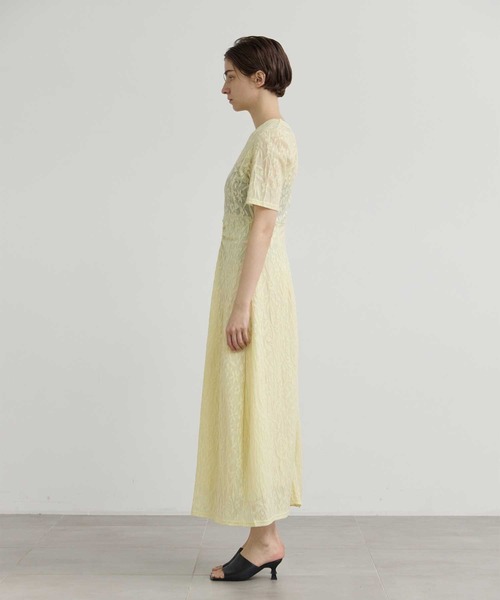 PHOTOCOPIEU/フォトコピュー】別注 FLOWER JAQUARD SHORT SLEEVE DRESS