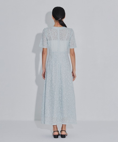 PHOTOCOPIEU(フォトコピュー)の「【PHOTOCOPIEU/フォトコピュー】別注 FLOWER JAQUARD SHORT SLEEVE DRESS/フラワージャガード半袖ワンピース(ワンピース・レディース・ライトブルー/ダークネイビー/イエロー・36/38)」の8枚目の写真