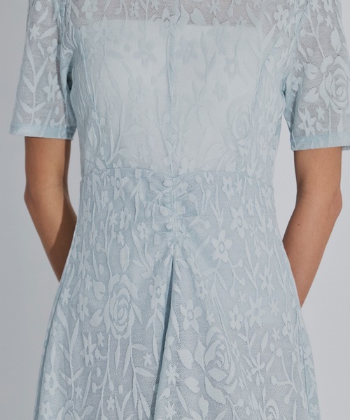 PHOTOCOPIEU(フォトコピュー)の「【PHOTOCOPIEU/フォトコピュー】別注 FLOWER JAQUARD SHORT SLEEVE DRESS/フラワージャガード半袖ワンピース(ワンピース・レディース・ライトブルー/ダークネイビー/イエロー・36/38)」の11枚目の写真