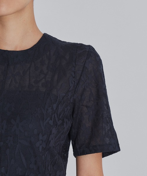 PHOTOCOPIEU(フォトコピュー)の「【PHOTOCOPIEU/フォトコピュー】別注 FLOWER JAQUARD SHORT SLEEVE DRESS/フラワージャガード半袖ワンピース(ワンピース・レディース・ライトブルー/ダークネイビー/イエロー・36/38)」の20枚目の写真