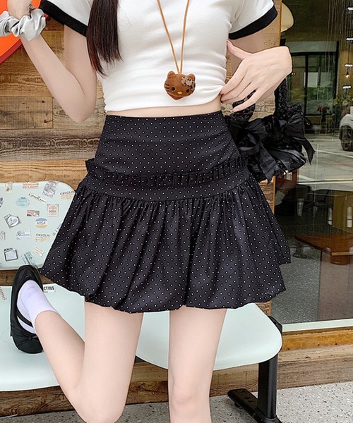Nia（ニア）の「Nia(ニア)/ドット柄バルーンミニスカート（スカート