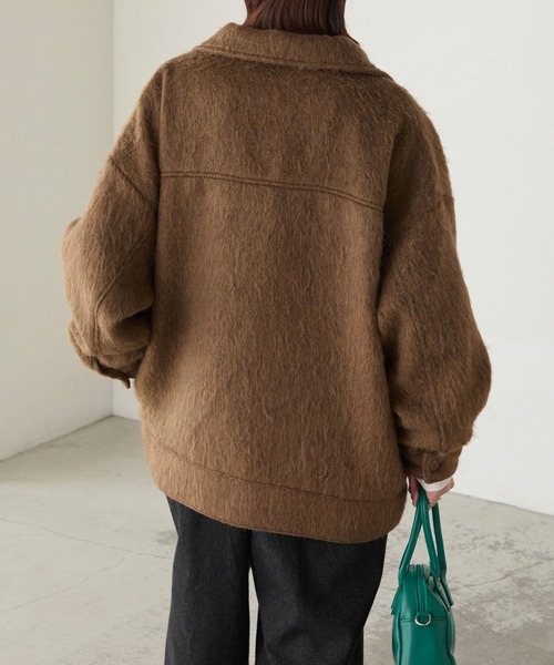 BONLECILL（ボンルシール）の「マルチウェイシャギーメルトンBIGポケットブルゾン（その他アウター・レディース・モカ/ネイビー/チャコールグレー・FREE）」の16枚目の写真