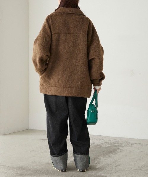 BONLECILL（ボンルシール）の「マルチウェイシャギーメルトンBIGポケットブルゾン（その他アウター・レディース・モカ/ネイビー/チャコールグレー・FREE）」の18枚目の写真