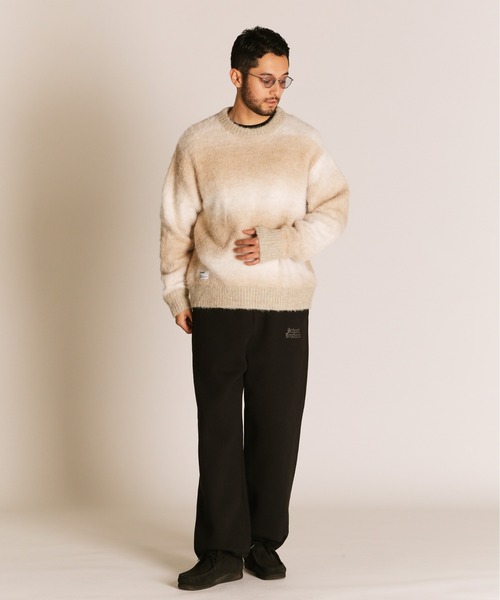 schott（ショット）の「Schott/ショット/GRADATION CREW KNIT/グラデーション クルーニット（ニット/セーター・メンズ・ベージュ/ブラック・M/XL/L）」の11枚目の写真