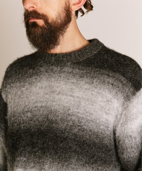 schott（ショット）の「Schott/ショット/GRADATION CREW KNIT/グラデーション クルーニット（ニット/セーター・メンズ・ベージュ/ブラック・M/XL/L）」の7枚目の写真