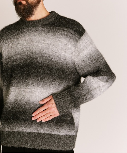 schott（ショット）の「Schott/ショット/GRADATION CREW KNIT/グラデーション クルーニット（ニット/セーター・メンズ・ベージュ/ブラック・M/XL/L）」の8枚目の写真