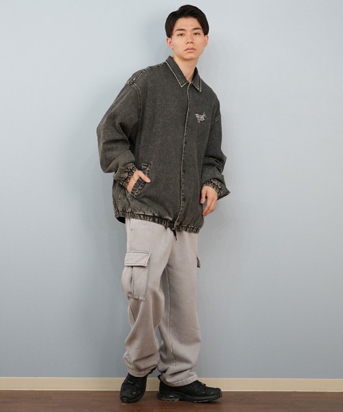 DC（ディーシー）の「DC/ディーシー 25 COACHES JACKET デニム コーチジャケット DJK254028（ブルゾン・メンズ・インディゴブルー/ケミカルウォッシュ/ブラック系その他・XL/L/M）」の9枚目の写真