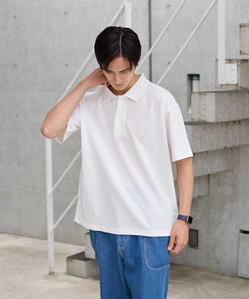 coen（コーエン）の「【CEC】ロゴ刺繍カノコポロシャツ（ポロシャツ・メンズ・ホワイト/ブラック/グレー/モカ・M/L/XL）」の6枚目の写真