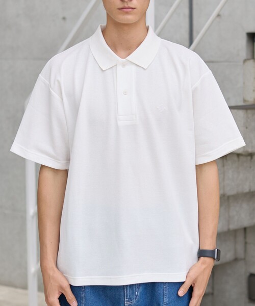 coen（コーエン）の「【CEC】ロゴ刺繍カノコポロシャツ（ポロシャツ・メンズ・ホワイト/ブラック/グレー/モカ・M/L/XL）」の16枚目の写真