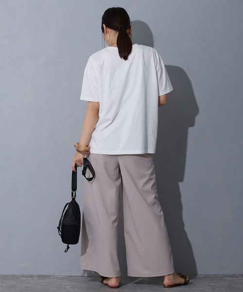 NICOLE white（ニコルホワイト）の「刺繍デザインTシャツ（Tシャツ/カットソー・レディース・オフホワイト/ブラック/ブルー・FREE）」の6枚目の写真