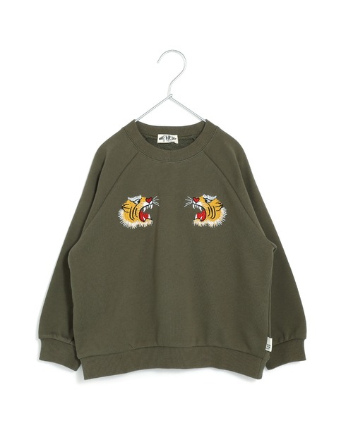 トラ刺繍ファミリー裏毛トレーナー□150.160cm（スウェット）｜MAKE