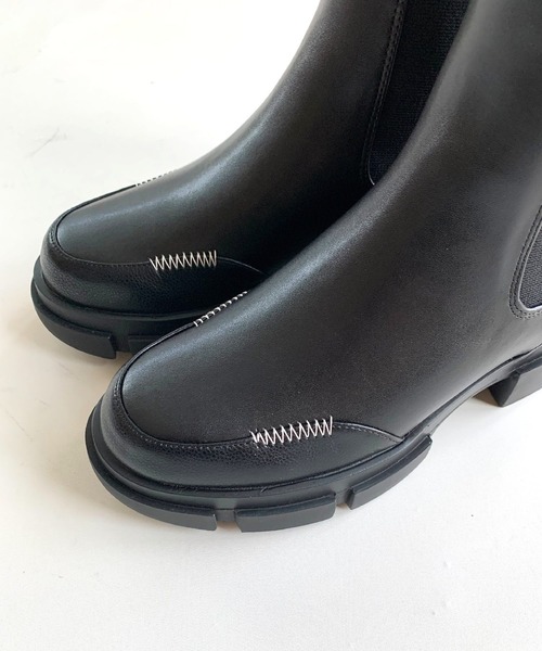 Q(キュー)の「サイドゴアブーツ(ブーツ・レディース・ブラック・23.5)」の8枚目の写真