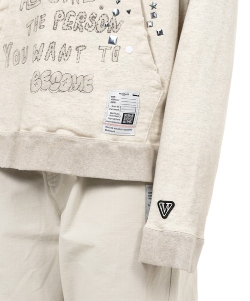 Maison MIHARA YASUHIRO（メゾンミハラヤスヒロ）の「Dog Printed Embellished Distressed Hoodie（スウェット・メンズ・ホワイト/ブラック・48/46/44）」の5枚目の写真