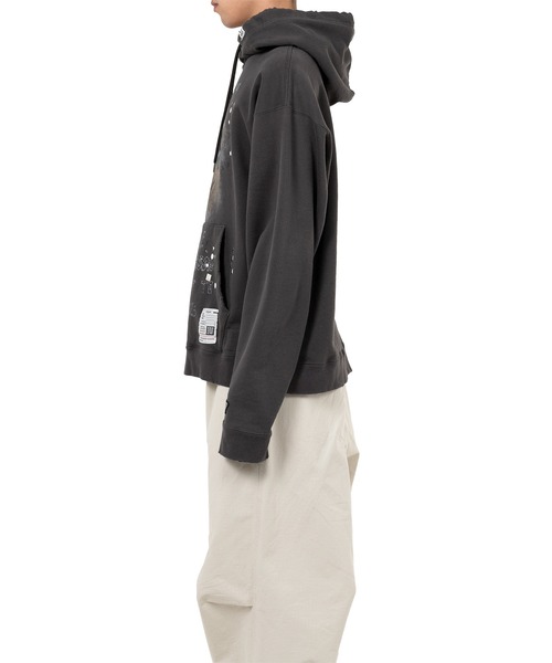 Maison MIHARA YASUHIRO（メゾンミハラヤスヒロ）の「Dog Printed Embellished Distressed Hoodie（スウェット・メンズ・ホワイト/ブラック・48/46/44）」の8枚目の写真