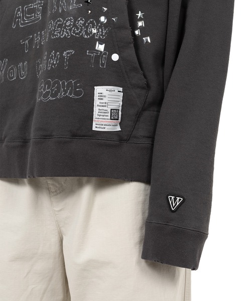 Maison MIHARA YASUHIRO（メゾンミハラヤスヒロ）の「Dog Printed Embellished Distressed Hoodie（スウェット・メンズ・ホワイト/ブラック・48/46/44）」の12枚目の写真