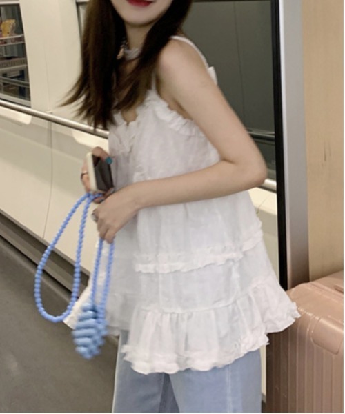 MASHIRO(マシロ)の「【MASHIRO】フリルキャミチュニック(MA/EKW116)(チュニック・レディース・ホワイト/ブラック・FREE)」の15枚目の写真