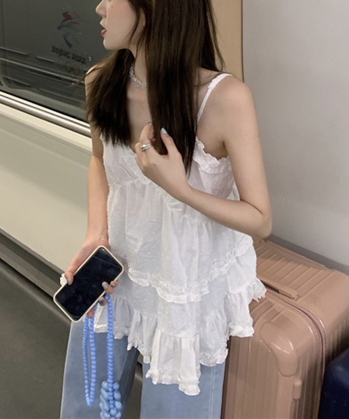 MASHIRO(マシロ)の「【MASHIRO】フリルキャミチュニック(MA/EKW116)(チュニック・レディース・ホワイト/ブラック・FREE)」の14枚目の写真